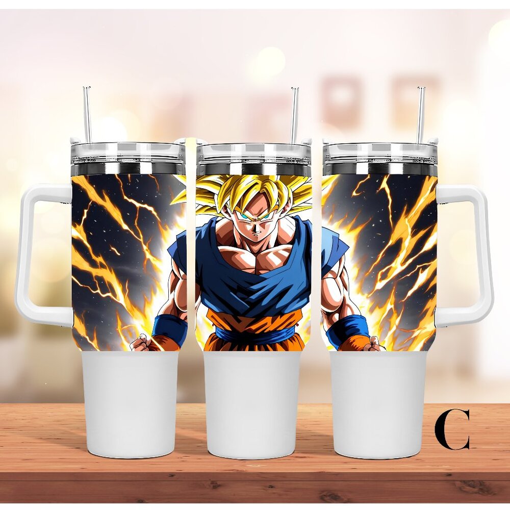 Custom Personalized Name Dragon Ball Z 30oz/40oz Tumbler with lid, handle and St